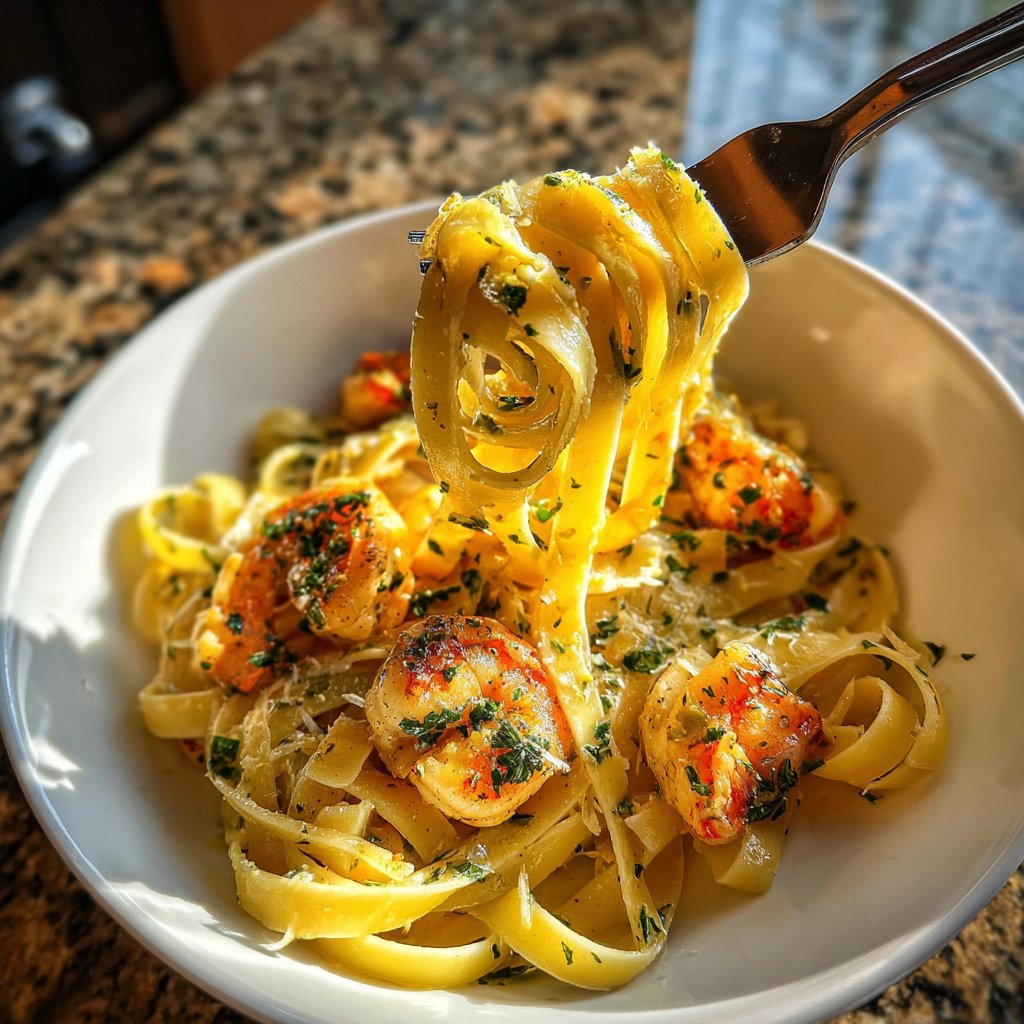 Pasta mit Garnelen und Zitronenbutter