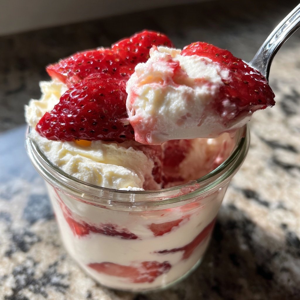 Erdbeer Quark Dessert Im Glas