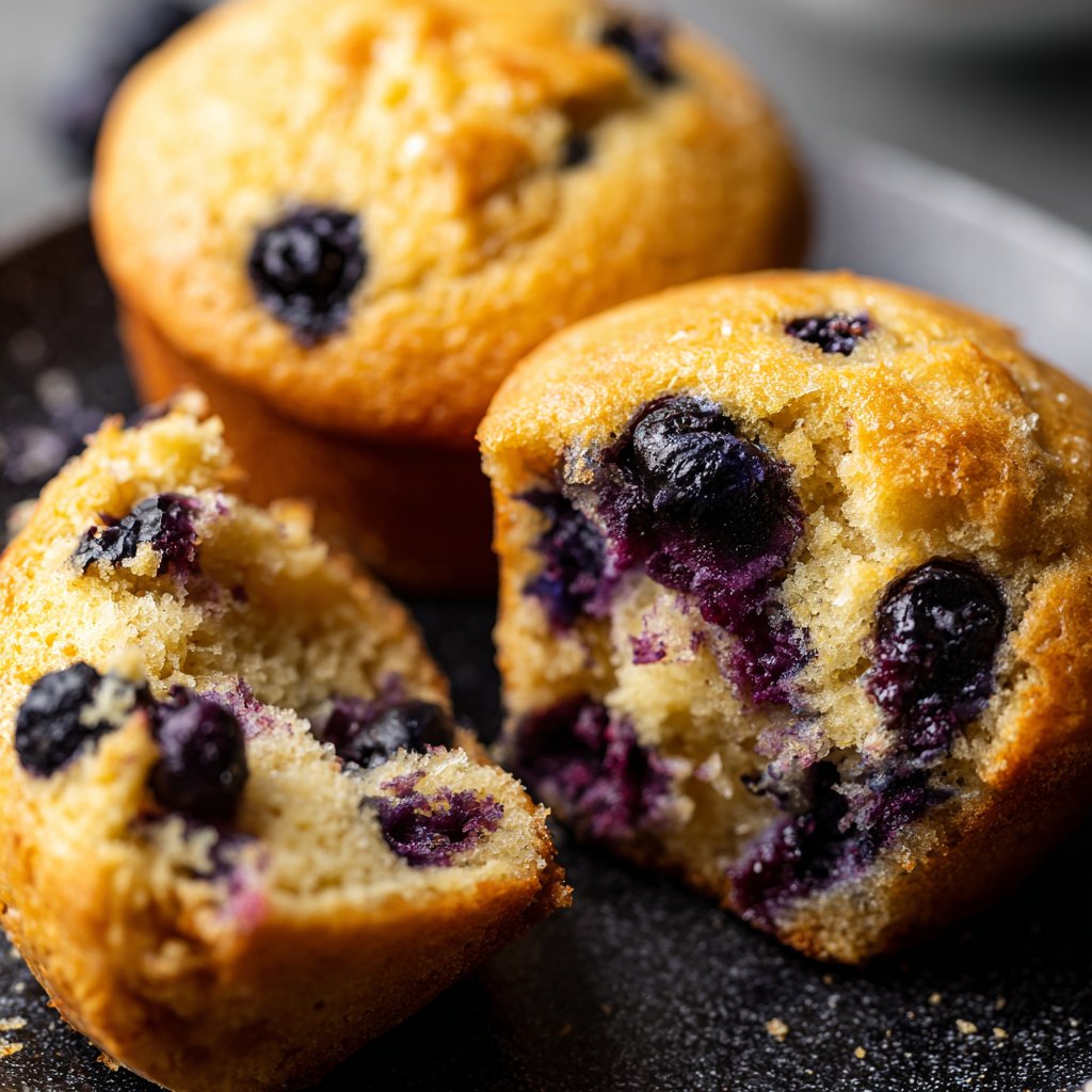 Lockere Blaubeermuffins wie vom Bäcker